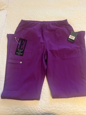 Elle Deep Purple Utility Scrub Pants